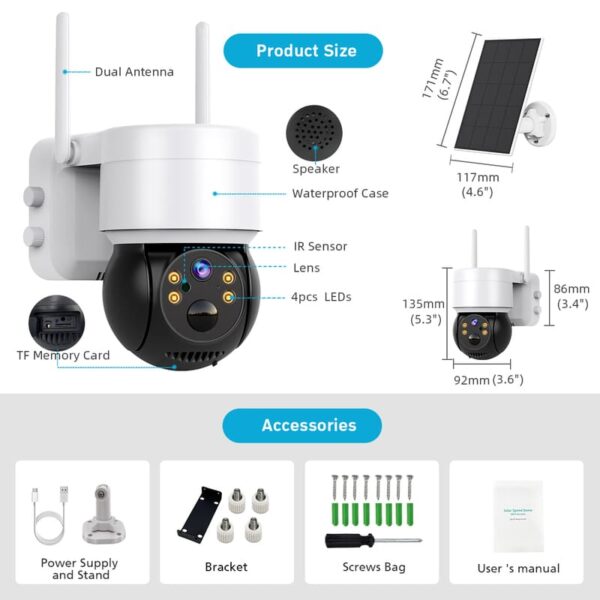 iCSee ABQ-Q6 Wireless Solar Powered Security Camera