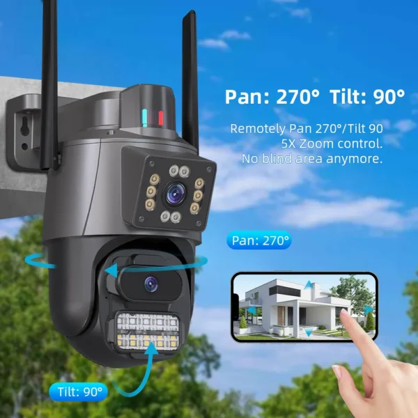 ICSEE A38 Bullet PTZ Dual Lens Camera 6MP WiFi Wireless Full Color Night Vision Lightning Protection for Indoor Outdoor - Image 3