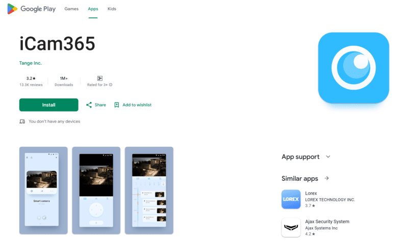iCam365 App Download- Google