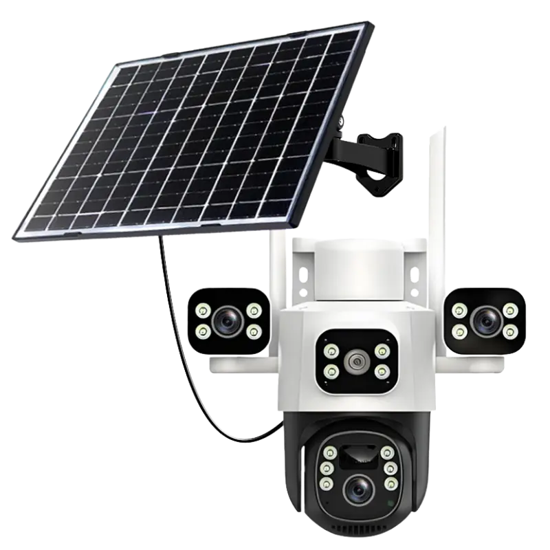 QS12-B6M EseeCloud Triple Lens Solar Camera