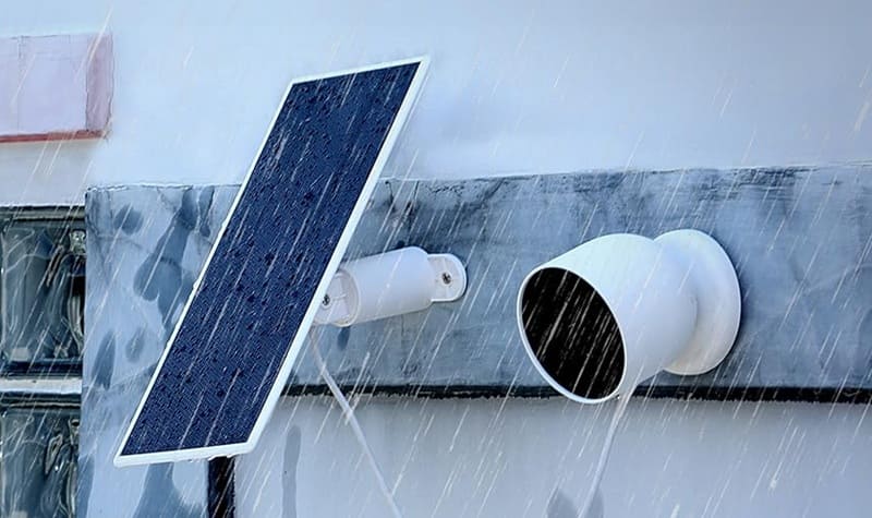 Google Nest Cam paired with the Wasserstein Premium Solar Panel