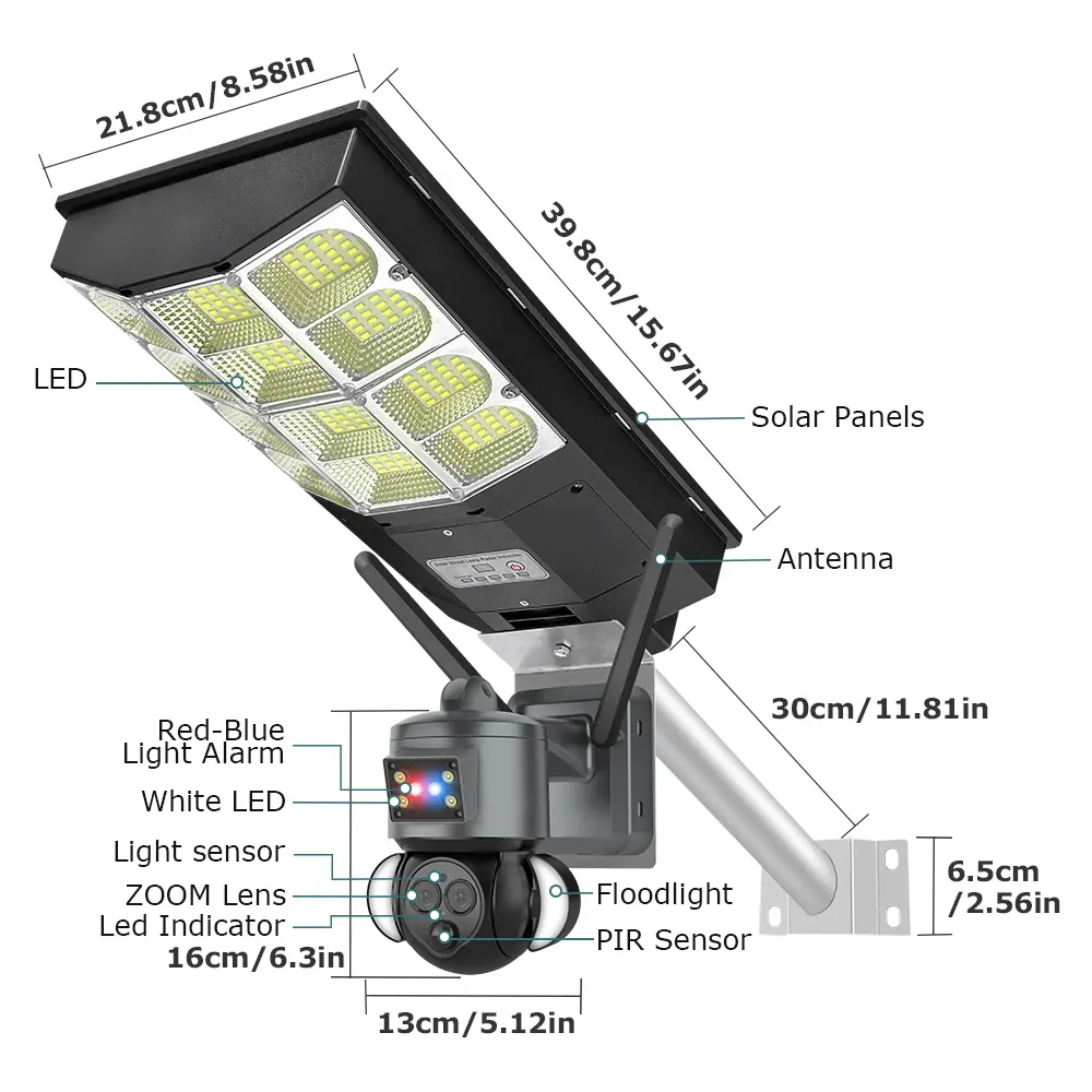 ST-LC558 Dual Lens 4G WiFi Solar Street Light Camera