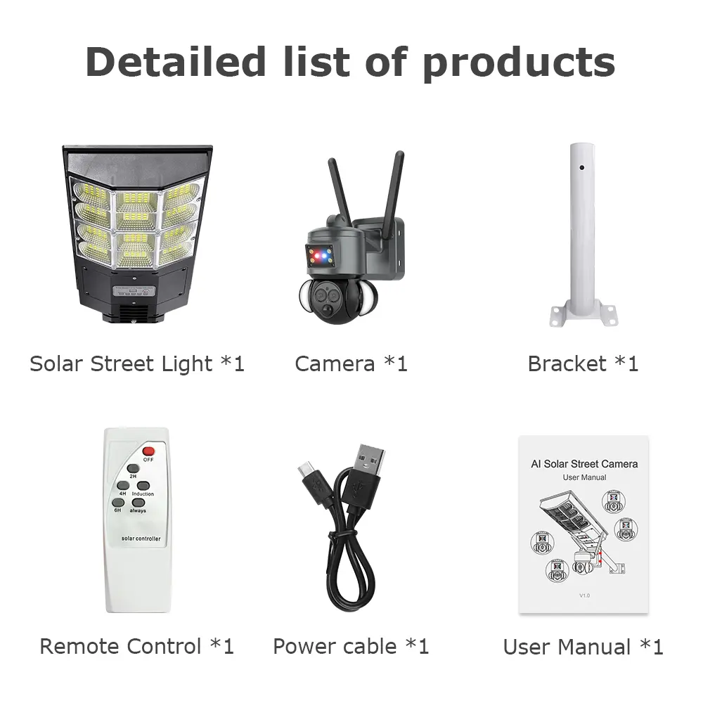 ST-LC558 Dual Lens 4G WiFi Solar Street Light Camera