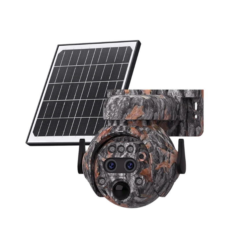 Caméra de chasse ST-S515 avec panneaux solaires, double objectif, zoom 12x et rotation PTZ