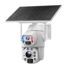 Cameră de securitate pentru exterior ST-S599 cu obiectiv dublu, zoom 20X, 4G LTE, alimentată cu energie solară