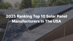 2025年美国十大太阳能电池板制造商排名