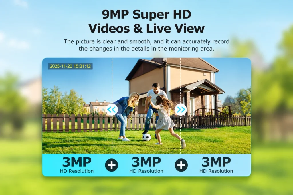 9MP Triple-Lens HD Imaging