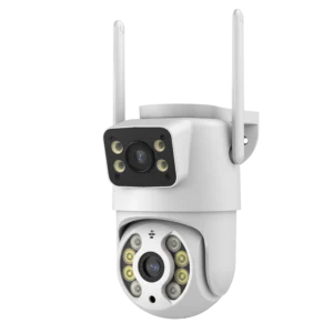 Cámara WiFi para exteriores MS-A31-12V iCSee de 8 MP con doble lente